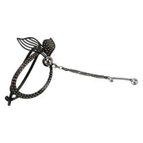1 Pc Fashion Elegant Fishtail Tassel Style Hair Clips for Women for Girls Black