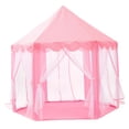 thumbnail image 1 of Tienda de juegos con castillo de princesa, fácil de instalar, tienda plegable portátil para niños, hexagonal de juguete para fiesta en Rosa, 1 of 8