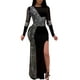 thumbnail image 1 of Vestido PORRCEY Hot Diamond Craft Sexy de manga larga negro 3XL, 1 of 6