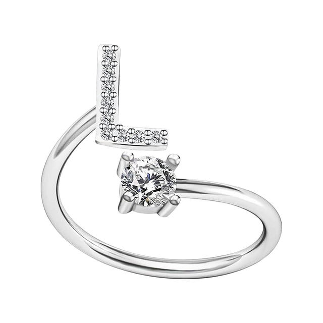 TIMIFIS Rings Knuckle Stacking Rings Women's Fashion Opening Ring Couple Ring Opening Letter Ring Jewelry Rings for Women;Teen Girls;Man - Summer