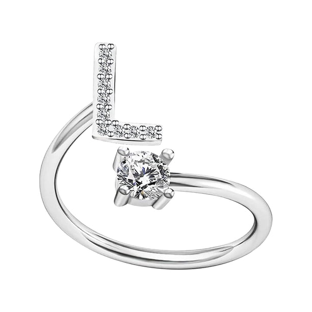 Anillos para mujer, regalos para mujer, moda femenina, apertura de pareja, letra de apertura, joyería, anillo