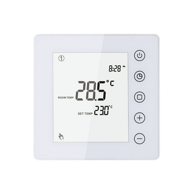 TFixol 16A Thermostat de Chauffage Électrique Écran Tactile Thermostat de Chauffage Numérique Semaine Programmable Intelligent Temperature Controller Anti-Gel Économie d'Énergie avec Capteur Externe pour le Bureau à Domicile de l'École H