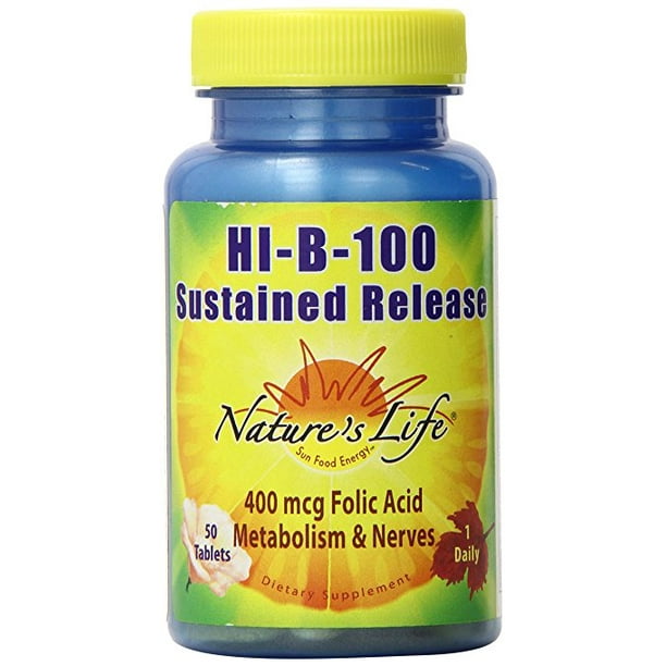 Natures Life Hi B 100 B Complex Tablet Btl Plastic 100mg 50ct Walmart Com Walmart Com