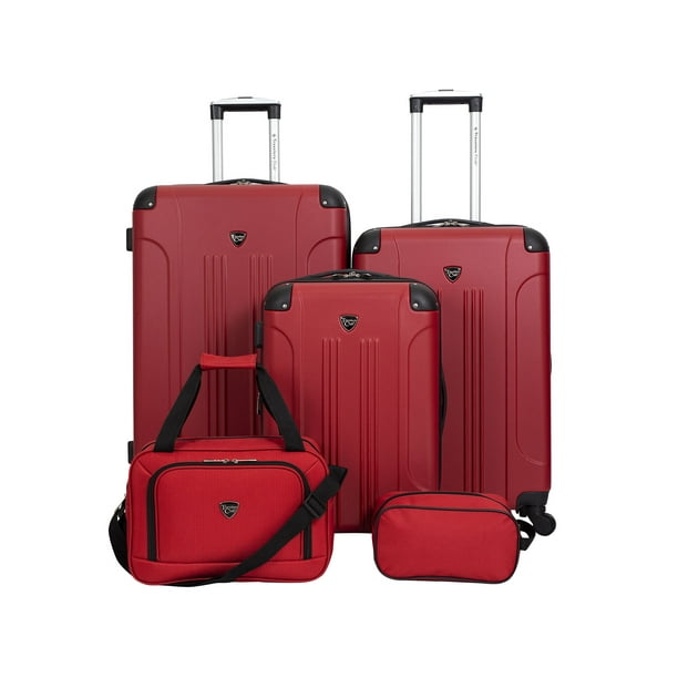 Travelers Club Chicago Plus 5pc Expandable Hardside Luggage Set, Red