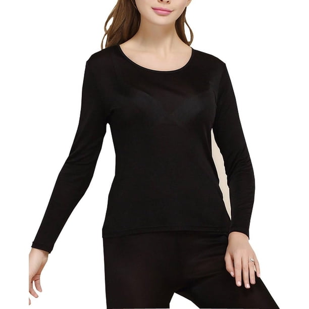 Conjuntos de ropa interior térmica de seda para mujer de moda | Calzoncillos largos de seda para mujer | Conjuntos de ropa interior larga de seda