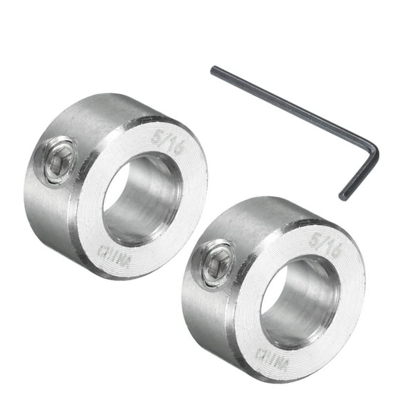 2 Pcs Set Screw Shaft Collar 5/16"Bore, 304 Stainless Steel Shaft Collars, 5/8"OD, 5/16"Thickness
