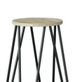 thumbnail image 2 of Simpli Home Simeon 30" Industrial Round Wood Top Bar Stool in Natural and Black, 2 of 7