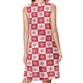 thumbnail image 2 of Christmas Snowflakes - Christmas Checker Snow Spring Summer Dresses for Women Fashion T-shirt Dress Casual Sleeveless Loose Sundress with Pockets, 2 of 5