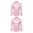 thumbnail image 4 of Sonducket Camisa satinada lisa para hombre Casual Slim Fit - Grande y de secado rápido para cualquier ocasión Funcional antiarrugas Boda rosa S rosa S 2Conjunto, 4 of 6