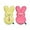 Yellow & Pink, variant on JEWLALO 2PCS Easter Plush Bunny for Pets, 12" Plush Dress-up Bunny Squeaker Toy for Dogs, Assorted Colors Bunny Plushies for Dog, Easter Baskets Stuffed