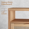 thumbnail image 4 of ARKANTOS Rattan TV Stand for 65 inch TV,Tall TV Console for Living Room,Natural Oak, 4 of 6