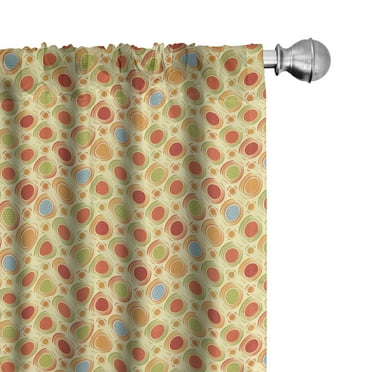 Ambesonne Abstract Curtains, Colorful Dots Striped, Pair of 28"x84", Multicolor