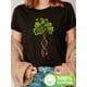 thumbnail image 1 of Women's Science DNA Tree Print T-Shirt - 100% Cotton Short Sleeve Crew Neck Casual Top with Botanical Double Helix Design, Breathable & Machine Washable for Summer & Spring, Natureinspired Ap, 1 of 6