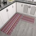 thumbnail image 2 of Red Boho Ethnic Geometric Pattern Kitchen Rugs Sets Of 2,Anti Fatigue Kitchen Mat Rugs Non Slip Washable,Decorative Kitchen Floor Mats for Kitchen,Sink,Laundry,17"x30"+17"x47", 2 of 7