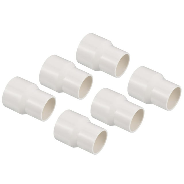 Unique Bargains Raccord Droit pour Tuyau de Réducteur en PVC 40x32mm, Blanc 6 Pack