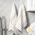 thumbnail image 3 of T-fal Dual-Sided Skipping Striped Kitchen Towels, 2-Pack, Toast, 3 of 5