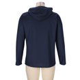 thumbnail image 6 of Fashion YLSDY Mens Waffle Shirts Hoodies Slim Fit Long Sleeve V Neck Golf Henley Shirts Hooded Solid Retro Spring Fall Trendy Tops Navy M, 6 of 7