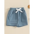 thumbnail image 3 of Suealasg Toddler Boys Summer Shorts Solid Color Elastic Drawstring Casual Short Bottoms 3M 6M 12M 18M 24M 3T Baby Boys Short Trousers, 3 of 7