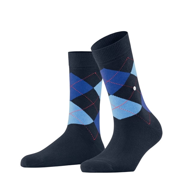 Burlington Calcetines de Mujer - Queen, Calcetines Cortos, Algodón, Diseño de Rombos, Emblema del Logotipo Azul oscuro/azul marino/azul claro