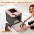 thumbnail image 4 of PHANCIR Enclosed Cat Litter Box with Lid, Easy to Clean with Includes Scoop & 4 Charcoal Deodorizer Bags,Pink, 4 of 7