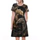 thumbnail image 1 of Disketp Vintage Metal Dragon para Vestido de Manga Corta para Mujeres, Vestidos de Verano para Mujeres, Casual y Holgado para la Playa, 1 of 6