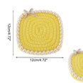 thumbnail image 2 of Unique Bargains 1 Pc Square Pearl Heat Insulation Mat Drink Coaster Yellow Cotton rope, 2 of 5