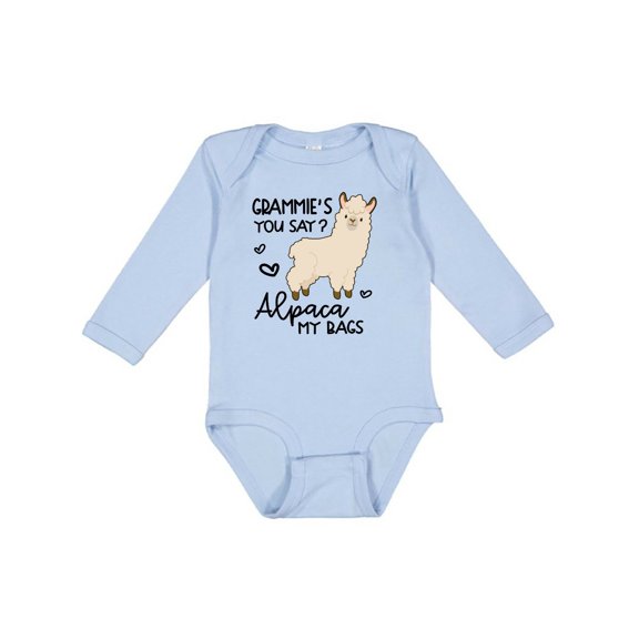 Inktastic Grammie's You Say Alpaca My Bags Boys or Girls Long Sleeve Baby Bodysuit