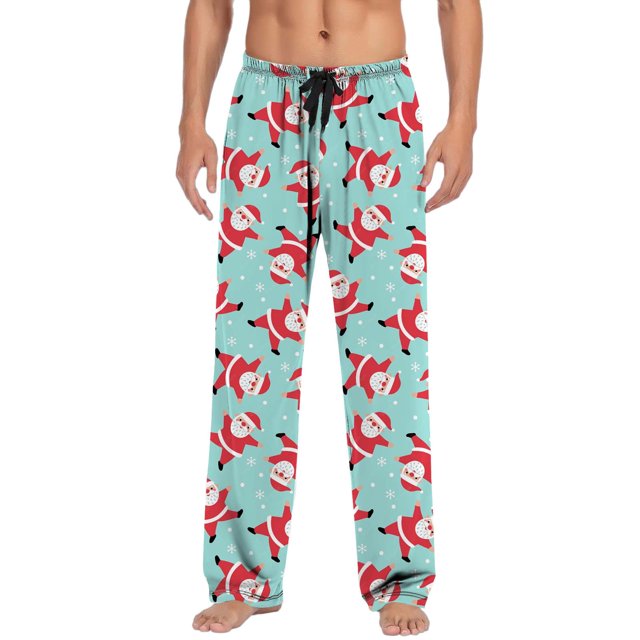 JHLZHS Mens Pants Cargo Relaxed Fit Mens Christmas Casual Pants Pajama Pants with Drawstring and Pockets Mens Cargo Pants Elastic Waist Rip Stop Mens Sweatpants with Pockets Open Bottom Hcntes