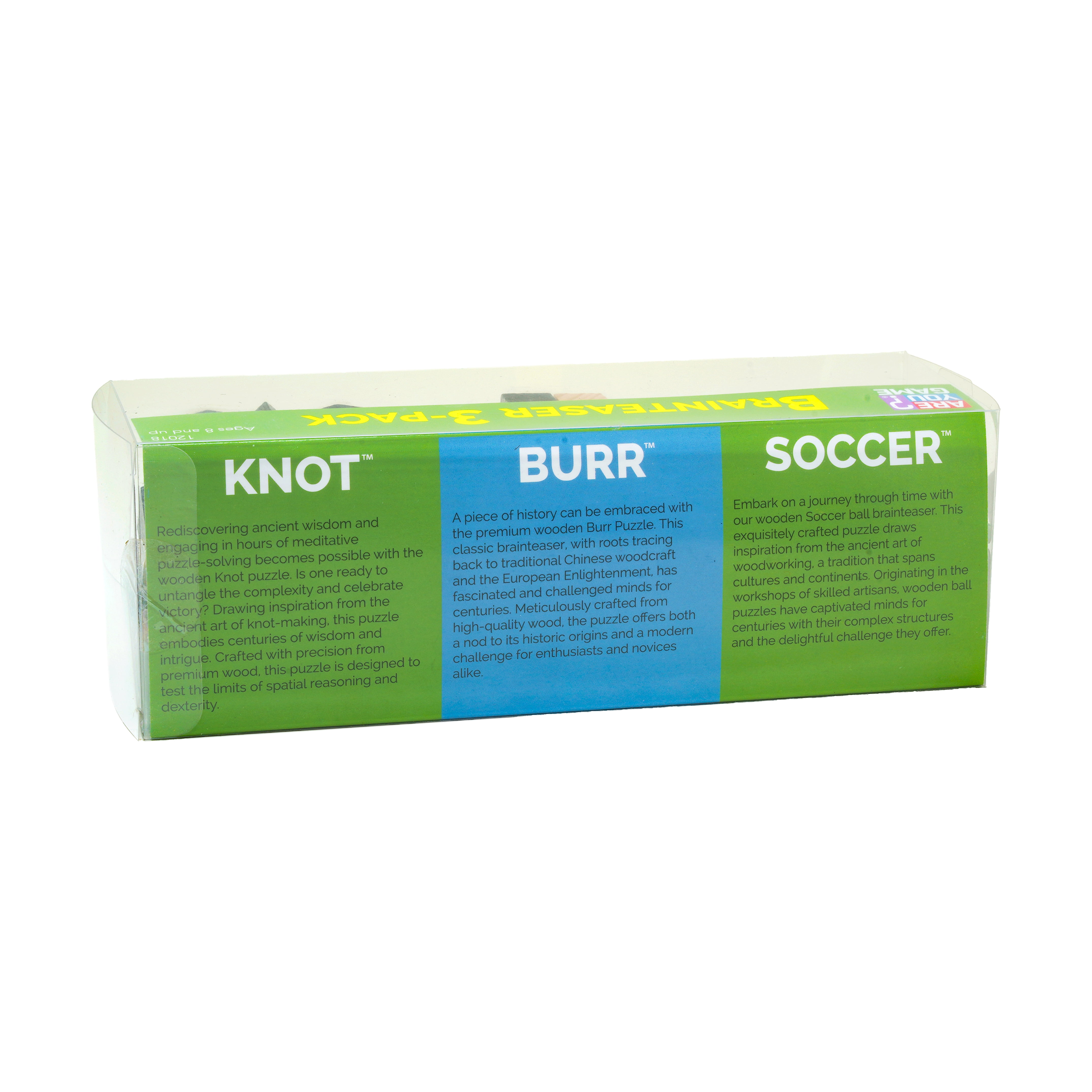 AreYouGame.com Brainteaser 3-Pack (Knot/Burr/Soccer)
