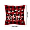 thumbnail image 2 of Merry Christmas Throw Pillow Covers,18x18 Inch Xmas Flax Black and Red Plaid Pillowcase,Xmas Trees Truck Buffalo Plaid Believe Farmhouse Decorative Cushion Cases for Decoration, 2 of 5
