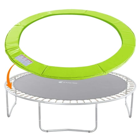 ExacMe Trampoline Replacement Safety Pad Round Spring Cover, No Hole for Pole, 12 FT Light Green