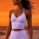 thumbnail image 5 of RKSTN Gym Yoga Tank Tops for Women Oversized Halter V Neck Open Back Athletic Tanks Moisture Wicking Quickly Dry Workout Fitness Tank Womens Casual Solid Summer Regular Fits Sport Cmaislove Shirts, 5 of 7
