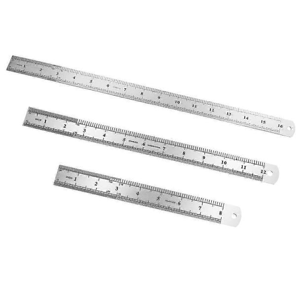 Stainless Steel Ruler Measuring Ruler Rulers Kids Metal Ruler Set Straight Rulers Metal Ruler Metric Ruler