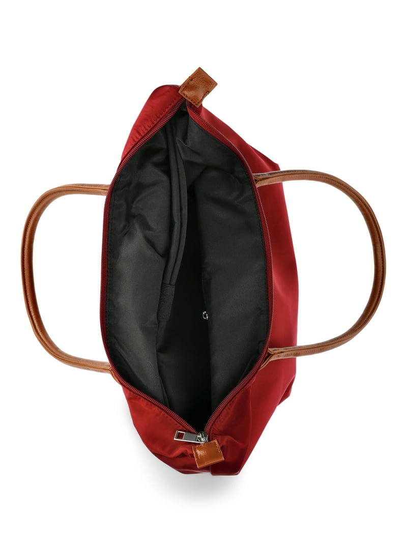 No Boundaries Women's Tote Bag, Sparkling Merlot - Walmart.com