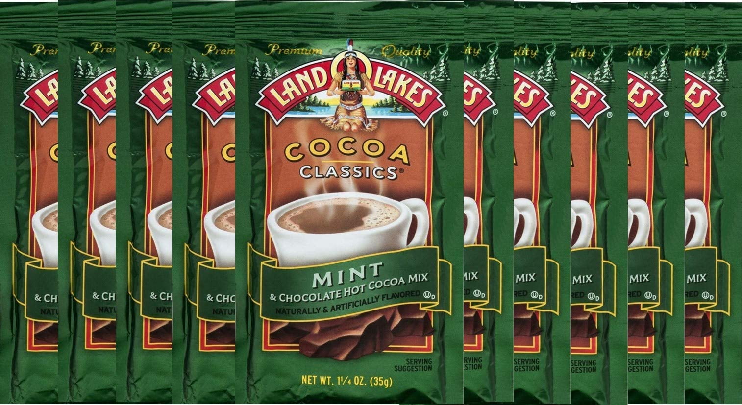 Land O' Lakes Hot Cocoa Mix, Mint, 1.25 oz (35g), 10 Packets Walmart