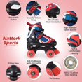 thumbnail image 4 of Patins à Roulettes pour Garçons - Rouges pour Adolescents Jeunes de 10 11 12 Ans - Roues Réglables Toutes Lumineuses Sports Intérieurs Extérieurs Cadeau d'Anniversaire pour Fils et Petit-Fils, 4 of 4