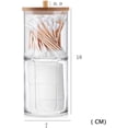 thumbnail image 2 of Soporte para bastoncillos de algodón Juego de tarros dispensadores Tapa de bambú Encimera de baño apilable Organizador de acrílico para almacenamiento Bola de algodón Bastoncillos de algodón y sales JAMW Sencillez, 2 of 5