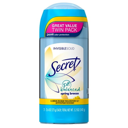 Secret Invisible Solid Spring Breeze Antiperspirant/Deodorant 2.6 oz, 2 count