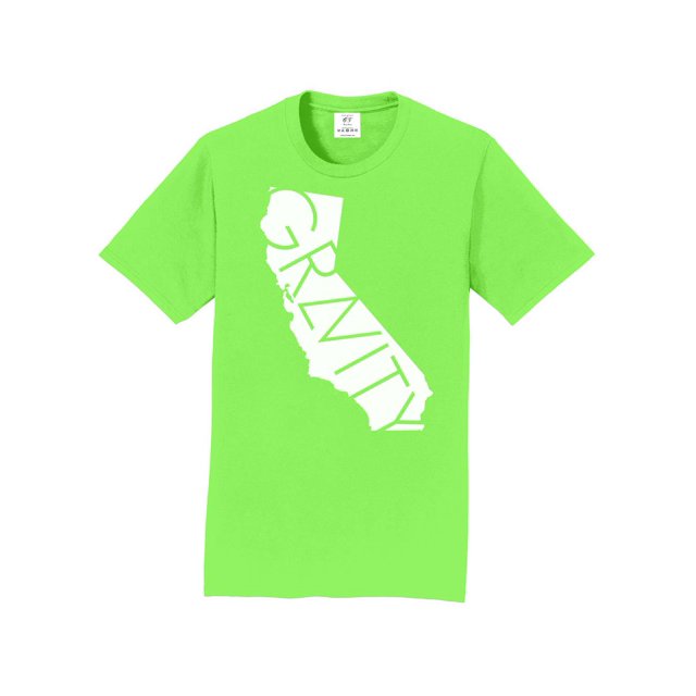 Gravity TradIng T-Shirt à Manches Courtes Cali - Vert Flash - Logo Blanc - 3TG