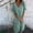 *Green, variant on ClodeEU Women's Linen Blend V Neck Short Sleeve Midi Dress,Lightweight Casual Loose Fit Summer Dress Blue,Women's Plus L
