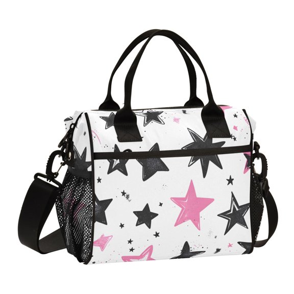 ALAZA Cute Stars Insulated Lunch Bag Reusable Tote Box Adjustable Shoulder Strap for Work Picnic