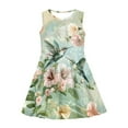 thumbnail image 3 of FOR U DESIGNS Hummingbird Floral Girls Sleeveless Dress Size 13-14 Years Daily Life Tank Dress Up Casual Sleeveless Skater Dress Aesthetic Midi Summer Clothes, 3 of 6
