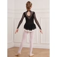 thumbnail image 5 of MSemis Girls Kids Rhinestone Long Sleeve Figure Ice Skating Dress Gymnastic Leotard White 10, 5 of 8