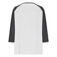 thumbnail image 5 of SERTG Girls Color Block Casual Top with Button V-Neck 3/4 Sleeve Spring Summer Fashion Blouse Everyday Wear for Kids(Dark Gray#2,7 Years), 5 of 6