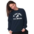 thumbnail image 3 of My Spirit Animal is a Unicorn Women Crewneck Sweatshirt Brisco Brands X, 3 of 6