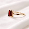 thumbnail image 2 of Jewelerix Emerald Cut Red Solitaire Ring in 10K Yellow Gold Vermeil, Minimalist Gemstone Engagement Promise Ring, Promise Ring, 2 of 4
