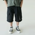 thumbnail image 2 of Kids Boy Cargo Shorts Lightweight Casual Elastic Waist Summer Shorts with Pocket Boys Soccer Shorts 8-9 Years Boys Clothes, 2 of 5