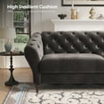 thumbnail image 4 of COPIAE 82 Inch Chesterfield loveseat Sofa,Tuxedo Arms Modern Couch Sturdy and Easy Installation, Small Sofa for Living Room Bedroom Office and Apartment,Velvet Fabric Dark Grey, 4 of 12
