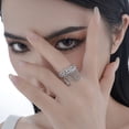 thumbnail image 3 of Bague Ouverte pour Femmes en Argent Sterling 925 - Ouverture No 13 (No 11-16 Ajustable), 3 of 5