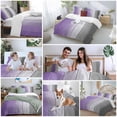 thumbnail image 5 of 3 Piece Purple Gray Ombre Duvet Cover Set California King, Microfiber Comforter/Quilt Cover with Corner Ties and 2 Pillowcases, Vintage Country Wooden All Season Soft Bedding with Zipper Closure, 5 of 8